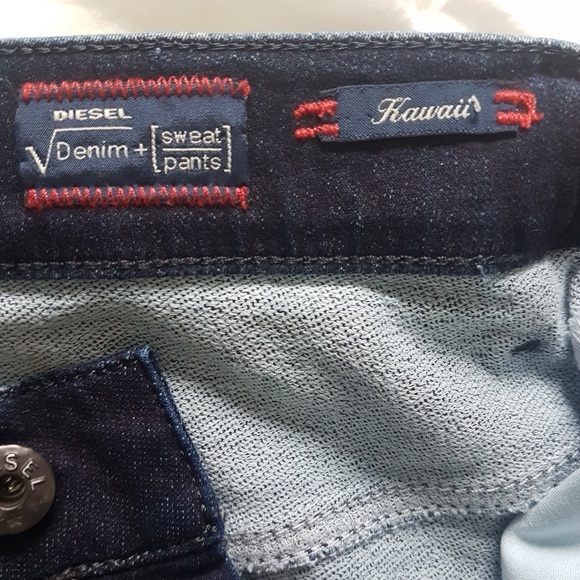 Diesel Kawaii High Waisted Cuffed Hem Belted Denim Jean Shorts Sz 25 - Picture 9 of 11